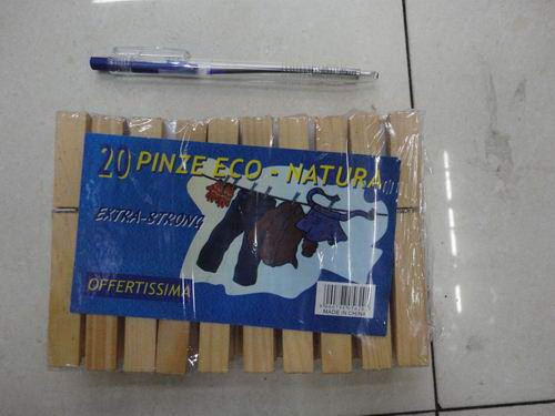 D2L,$2,Wooden Pegs (20 pcs) "Pinze Eco-Natura - Extra-Strong"