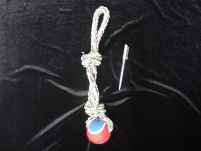F5M,$1.99,Dog Toy - Double Knot Rope w/Tennis Ball