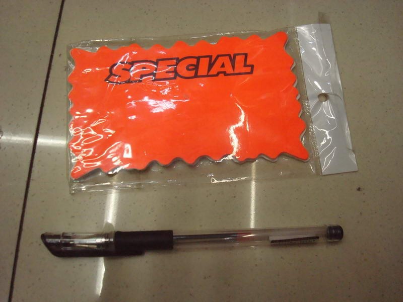 E15L,$1.99,Fluorescent Orange "SPECIAL" Labels (10pcs)(7.5cmx13cm)