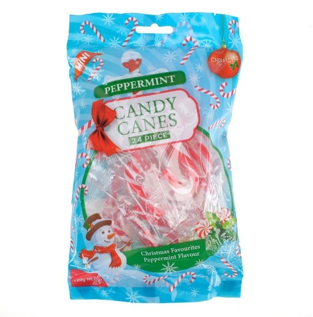 24X41, 265442, Candy Cane Mini Peppermint 24pk 5g Each Red & White Striped