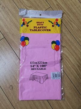 F11L, 33234, baby pink heavy duty plastic table cloth 137x274 cm