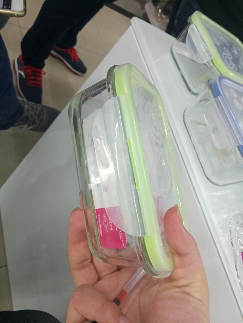 E9L, 56445, glass food container 17*12*6cm