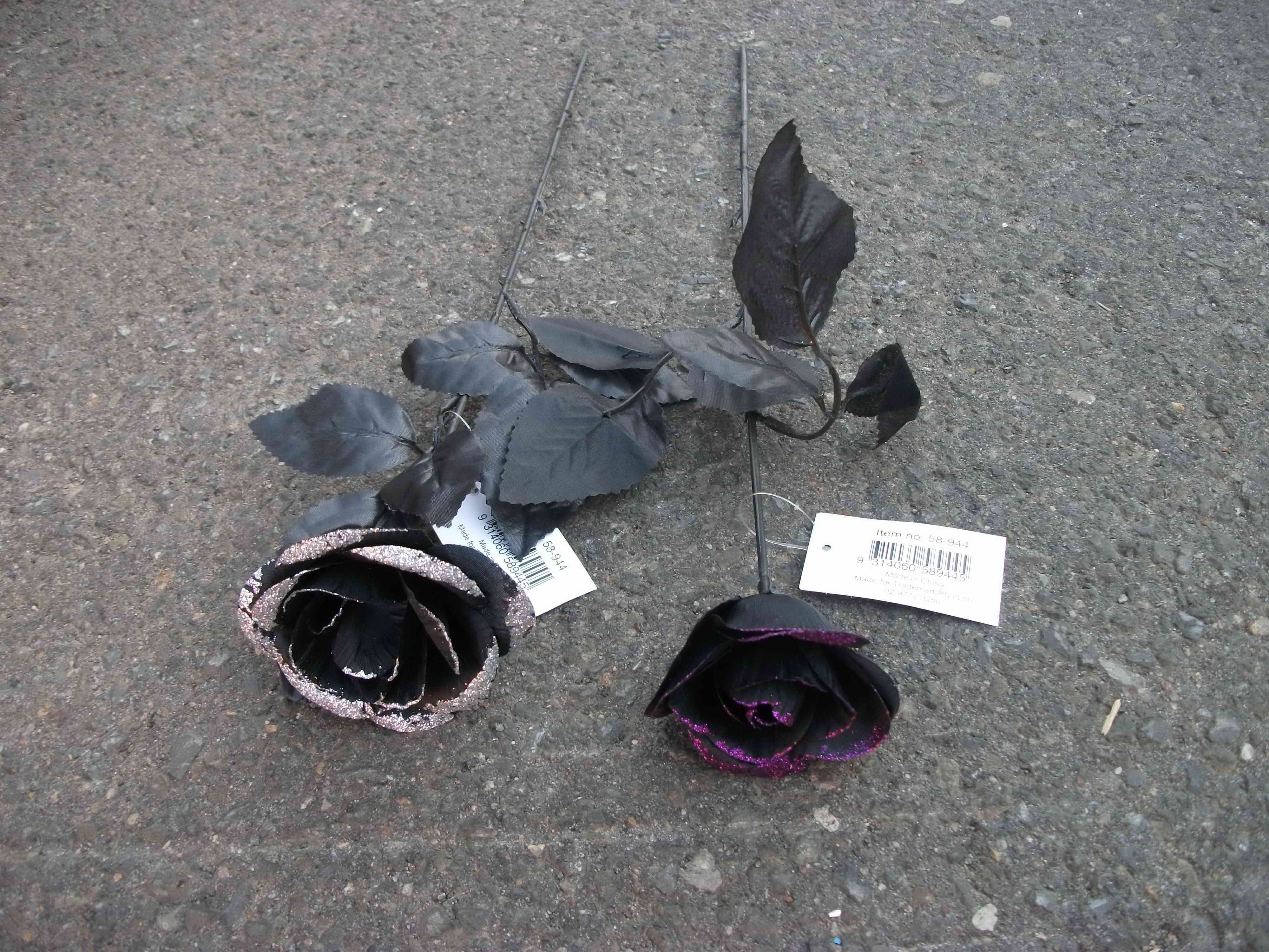 single glitter rose in display box