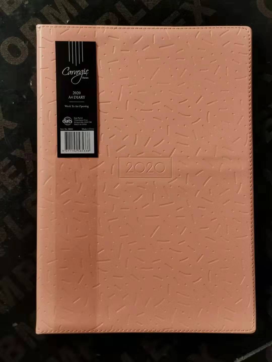 58533, Diary WTO A4 Embossed 4 Asstd Cols / 2 D