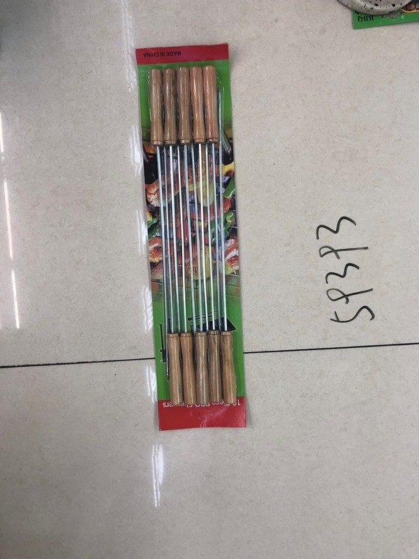 E2L, 59393, BBQ metal skewer with wooden handle