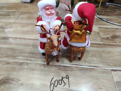 20X4, 60059, Xmas santa on reindeer toy 12"  battery & music