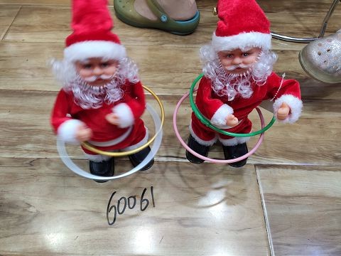20X4, 60061, Xmas santa toy with hula hoop12"  battery & music