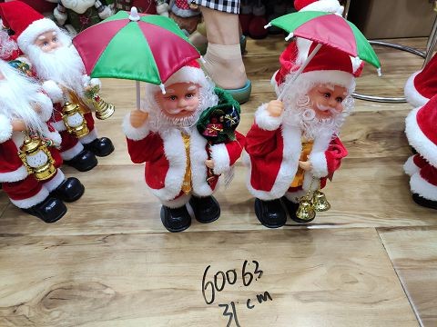 25XA, 60063, Xmas santa toy hold unberlla 12"  battery & music