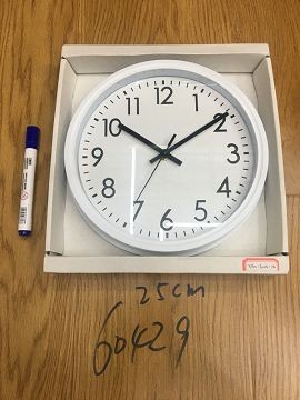 A14H, 60429, clock 25cm black/white