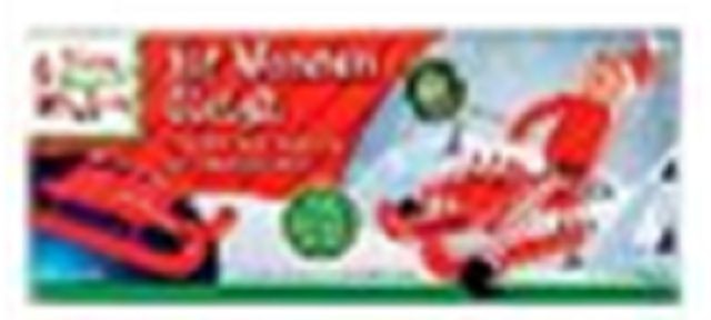 25X15, 60531 dats, Xmas Elves BB MDF Sleigh w Twine Pulling String Sleigh Size 180x70x45mm