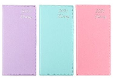 62011, Diary PVC Textured Cover Slimline WTV 3 Asstd