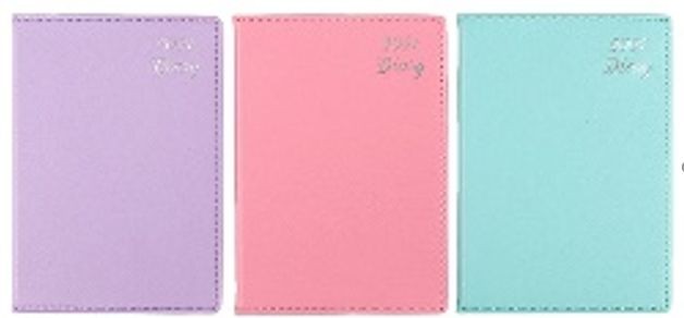 62012, Diary PVC Textured Cover A6 WTV 3 Asstd