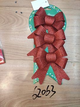 21XE, 62063, Xmas bow 11cm 3pcs