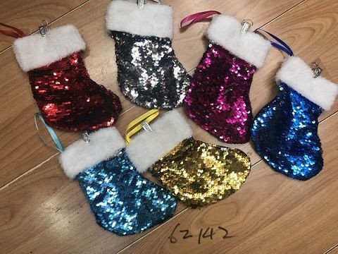 25XE, 62142, Xmas mini sock deco sequin