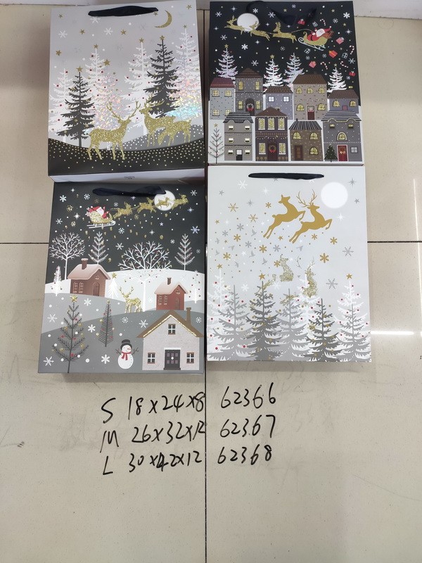 62367, Xmas gift bag M 26*32*10cm