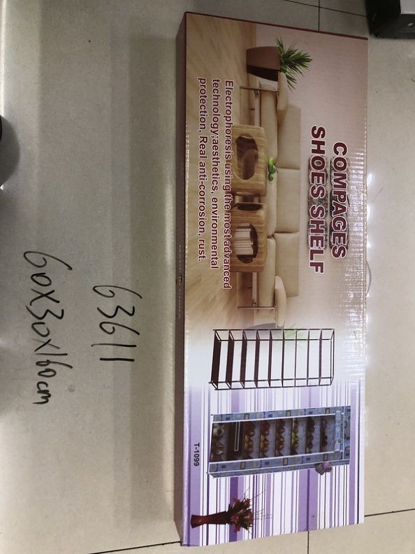 D3L, 63611, shoe rack 60*30*160cm metal & cloth
