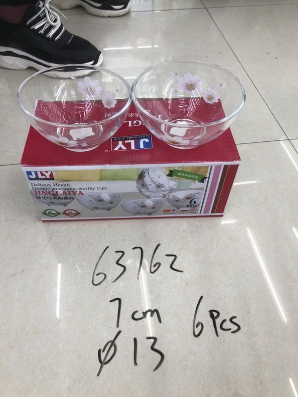 D10M, 63762, glass bowl sakura 6pcs D13*7cm
