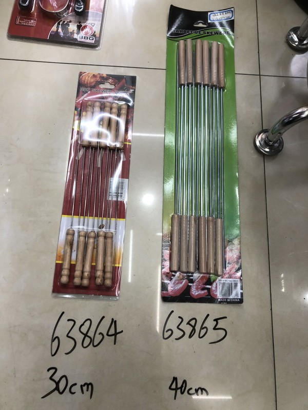 E2L, 63864, stainless steel BBQ skewers 30cm 10pcs