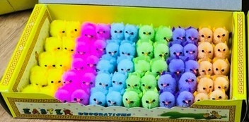 26E2, 63894, Easter chicken multicolor 3cm