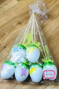 23E4, 63919, Easter egg on stick plastic  4x6cm 6pcs