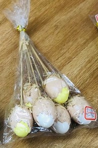 26E1, 63920, Easter egg on stick plastic  4x6cm 6pcs