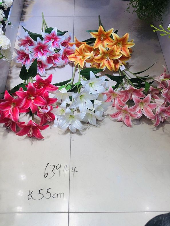 A2M, 63944, artificial flower lily 9 heads 55cm