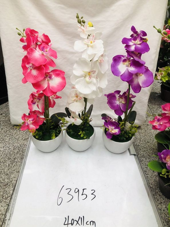 63953, artifilcial potted plant phalaenopsis 40x11cm