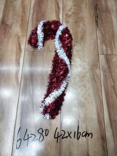 24X29, 64280, Xmas cane tinsel 42*16cm