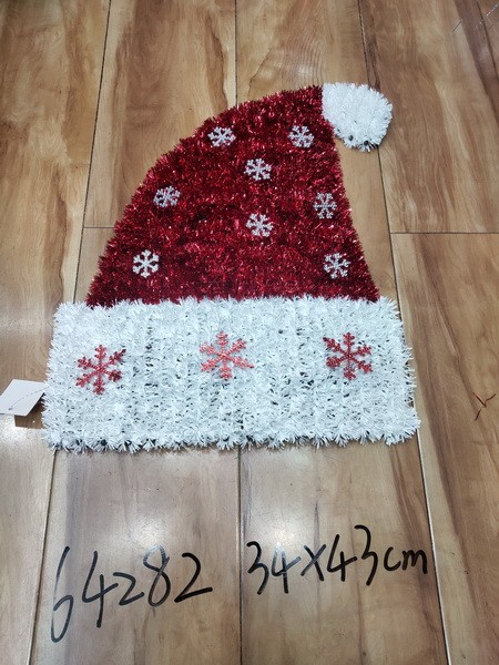25X24, 64282, Xmas hat tinsel 34*43cm