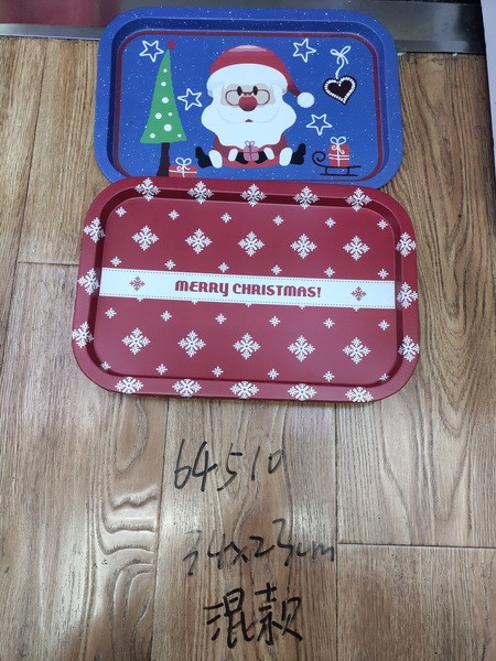 24X31, 64510, Xmas metal tray square 34*23cm