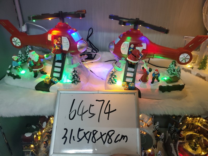 21X11, 64574, Xmas toy with battery helicopter 31,5x18x18cm