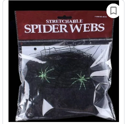 64598, Halloween spider web 250g black & white