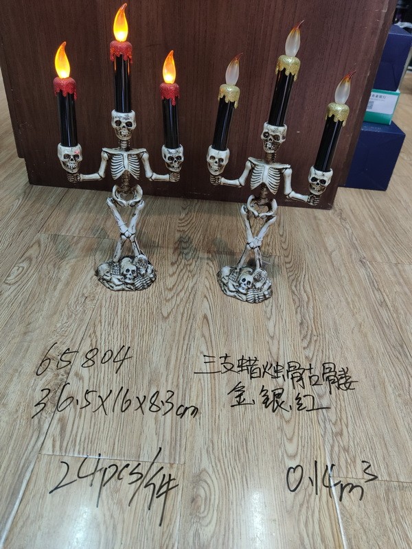 65804, Holloween skeleton candle holder