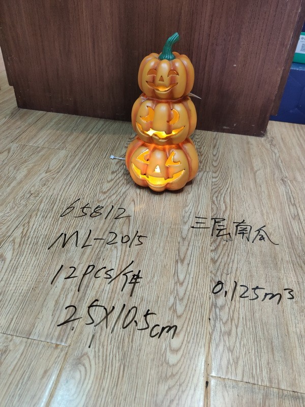 65812, Holloween lantern 3 pumpkins 25x10cm