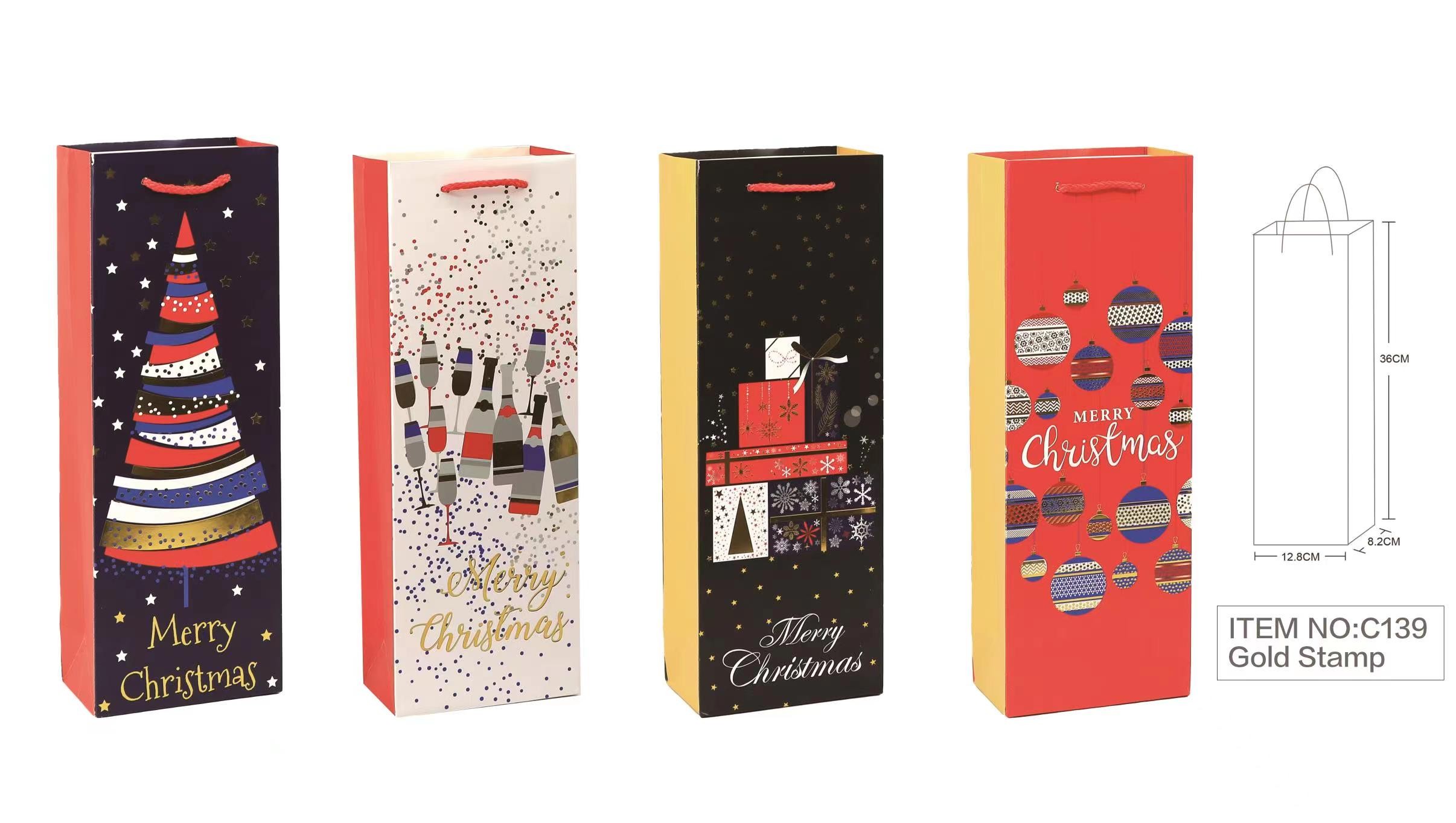 21X31 32, 66238, Xmas wine bag 36*12.8*8.4CM