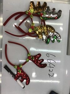 22X26, 66422, Xmas headband antlers sequins