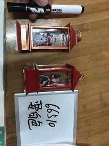 66510, Xmas deco lantern rectangle white 5.3*13cm battery