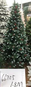 66705, Xmas tree with pine cones 1.8m