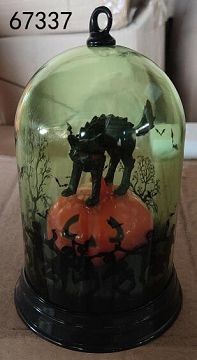 67337, Halloween deco cat on pumpkin