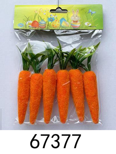 26E2, 67377, Easter carrot 6 pcs 2x13.5cm