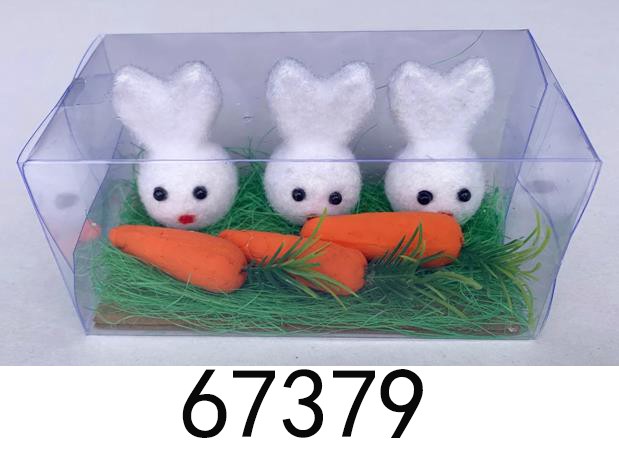 67379, Easter bunny 3pcs 12x6x6cm