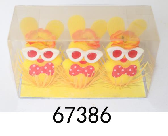 26E4, 67386, Easter bunny with sunglass 3pcs 10.5*4*6