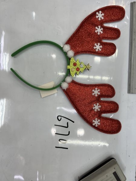 23X28, 67701, Xmas Headband - Red Reindeer Antlers