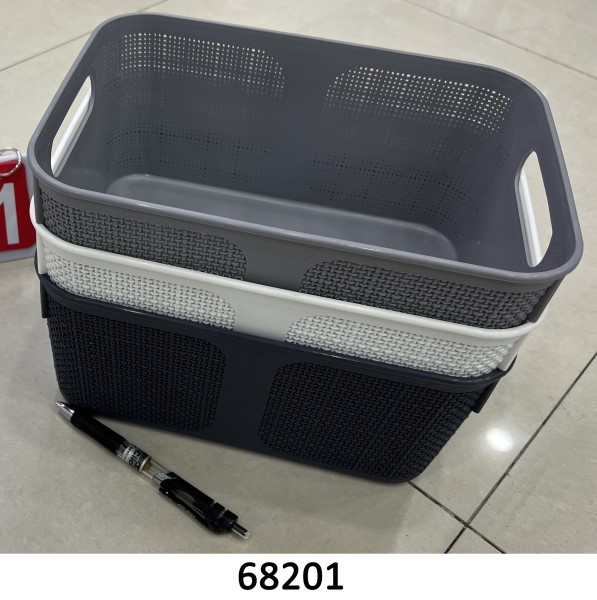 F3L, 68201, Organiser Basket 27*19*12cm Black/White/Grey