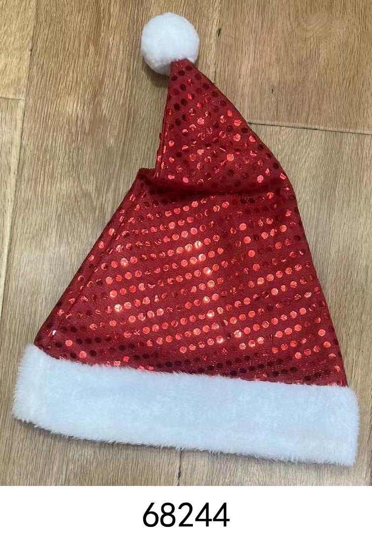 25X29, 68244, Xmas Hat Sequin Gold/Silve/Red 29*40cm