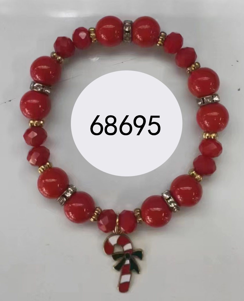 24XH, 68695, Xmas Bracelet Candy Cane