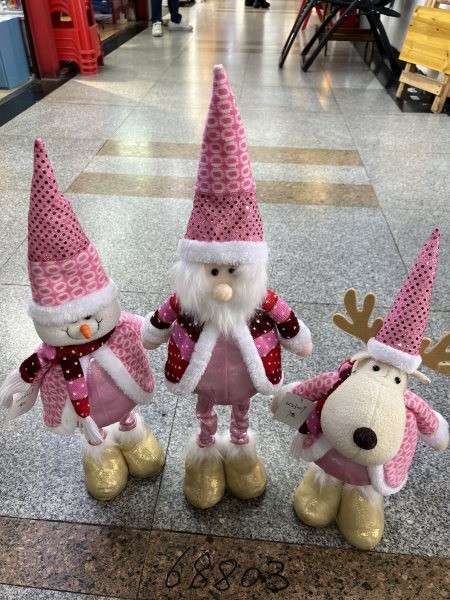 25X22, 68803, Xmas Doll 43cm Telescopic Leg Sequin
