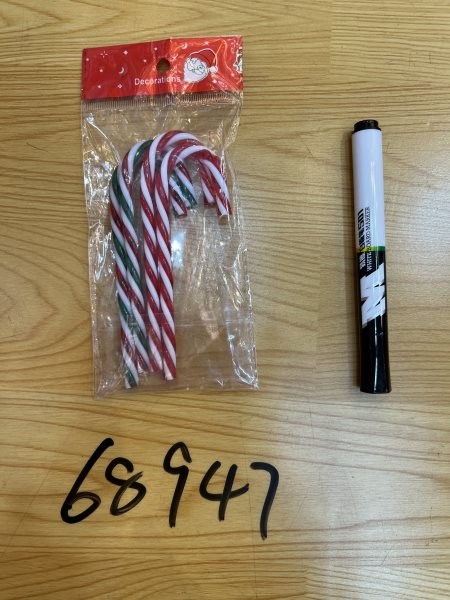 25X23, 68947, Xmas Candy Cane 0.7*12cm 4pcs