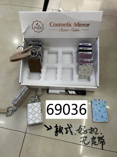 K4L, 69036, Compact Mirror Rectangle With Keychain 24pcs/box