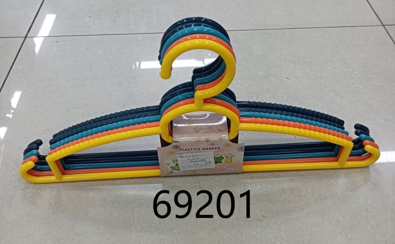 E16M, 69201, Cloth Hanger Plastic Anti-slip 5pcs 40.5cm